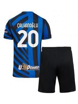 Otroški Nogometna dresi replika Inter Milan Hakan Calhanoglu #20 Domači 2024-25 Kratek rokav (+ hlače)